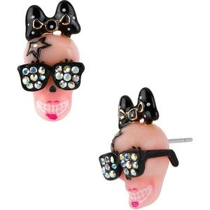Betsey Johnson Pink Sugar Skull Earrings